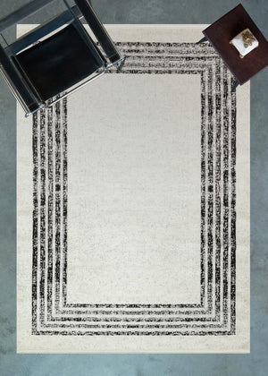 Riena Thin Black Kitchen Rug with Washable Non-Slip Base 1142