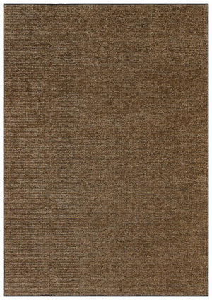 Zenith Washable Plain Pattern Brown Rug 8902