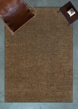 Zenith Washable Plain Pattern Brown Rug 8902