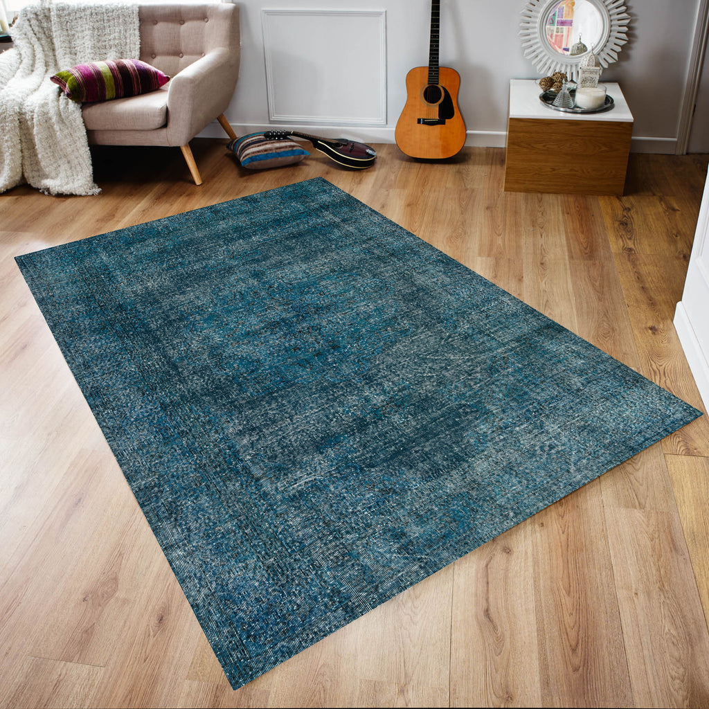 Vintage Turkish Overdyed Rug, Modern Industrial Meets Raw and