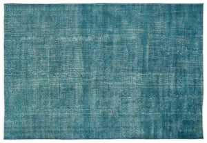 Turquoise  Over Dyed Vintage Rug 6'11'' x 10'1'' ft 211 x 308 cm