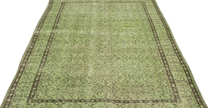 Green Over Dyed Vintage Rug 5'3'' x 9'2'' ft 160 x 280 cm