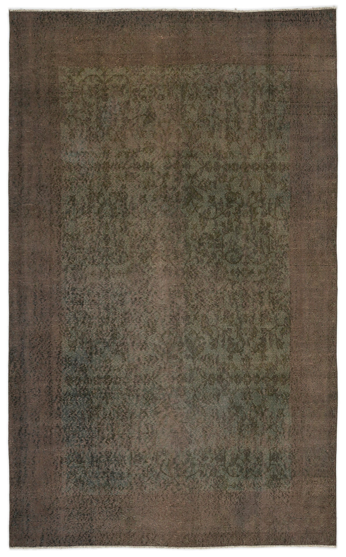 Brown Over Dyed Vintage Rug 5'2'' x 8'8'' ft 158 x 263 cm - Unique Rug Store