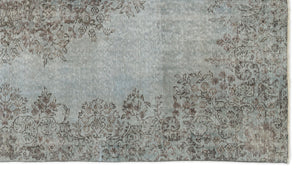 Blue Over Dyed Vintage Rug 5'6'' x 9'6'' ft 168 x 290 cm