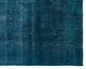 Turquoise  Over Dyed Vintage XLarge Rug 9'7'' x 11'12'' ft 291 x 365 cm