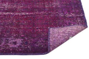 Fuchsia Over Dyed Vintage Rug 5'6'' x 8'8'' ft 168 x 264 cm