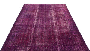 Fuchsia Over Dyed Vintage Rug 5'6'' x 8'8'' ft 168 x 264 cm