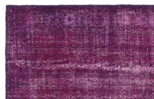 Fuchsia Over Dyed Vintage Rug 5'6'' x 8'8'' ft 168 x 264 cm