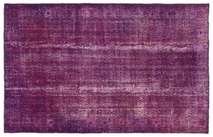 Fuchsia Over Dyed Vintage Rug 5'6'' x 8'8'' ft 168 x 264 cm