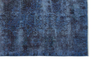 Blue Over Dyed Vintage Rug 5'7'' x 8'8'' ft 171 x 264 cm