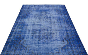 Blue Over Dyed Vintage Rug 5'4'' x 8'10'' ft 163 x 270 cm