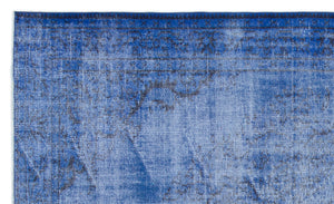 Blue Over Dyed Vintage Rug 5'4'' x 8'10'' ft 163 x 270 cm