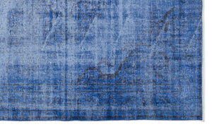 Blue Over Dyed Vintage Rug 5'4'' x 8'10'' ft 163 x 270 cm