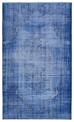 Blue Over Dyed Vintage Rug 5'4'' x 8'10'' ft 163 x 270 cm