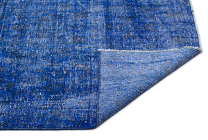 Blue Over Dyed Vintage Rug 5'9'' x 8'10'' ft 175 x 268 cm