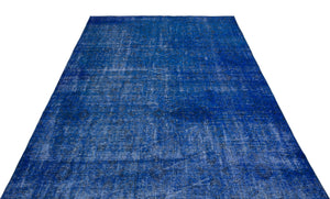 Blue Over Dyed Vintage Rug 5'9'' x 8'10'' ft 175 x 268 cm