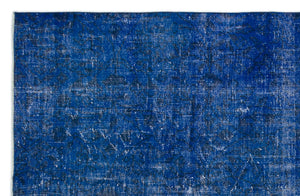 Blue Over Dyed Vintage Rug 5'9'' x 8'10'' ft 175 x 268 cm