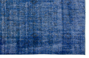 Blue Over Dyed Vintage Rug 5'9'' x 8'10'' ft 175 x 268 cm