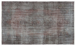 Gray Over Dyed Vintage Rug 5'5'' x 9'0'' ft 164 x 275 cm