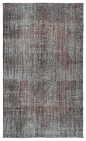 Gray Over Dyed Vintage Rug 5'5'' x 9'0'' ft 164 x 275 cm