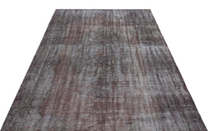 Gray Over Dyed Vintage Rug 5'5'' x 9'0'' ft 164 x 275 cm