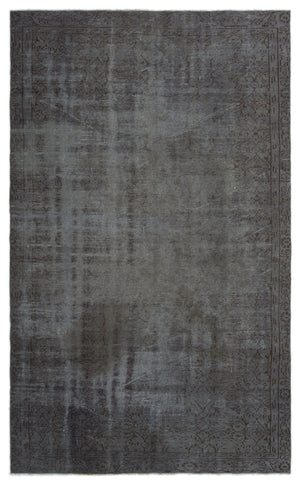 Gray Over Dyed Vintage Rug 5'7'' x 9'1'' ft 170 x 278 cm