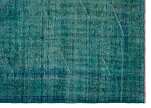 Turquoise  Over Dyed Vintage Rug 6'3'' x 8'6'' ft 190 x 258 cm