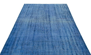 Blue Over Dyed Vintage Rug 5'9'' x 8'11'' ft 175 x 272 cm