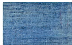 Blue Over Dyed Vintage Rug 5'9'' x 8'11'' ft 175 x 272 cm