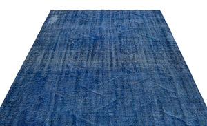 Blue Over Dyed Vintage Rug 5'12'' x 8'10'' ft 182 x 270 cm