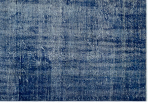 Blue Over Dyed Vintage Rug 6'2'' x 8'10'' ft 188 x 270 cm