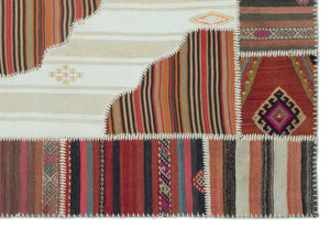 Naturel Over Dyed Kilim Patchwork Unique Rug 5'3'' x 7'7'' ft 160 x 230 cm