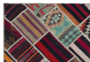 Naturel Over Dyed Kilim Patchwork Unique Rug 5'3'' x 7'9'' ft 160 x 236 cm