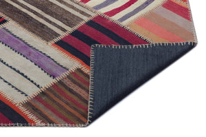 Naturel Over Dyed Kilim Patchwork Unique Rug 5'3'' x 7'5'' ft 160 x 226 cm