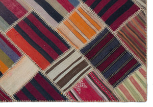 Naturel Over Dyed Kilim Patchwork Unique Rug 5'2'' x 7'5'' ft 157 x 227 cm