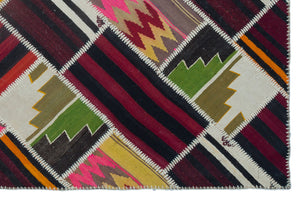 Naturel Over Dyed Kilim Patchwork Unique Rug 5'3'' x 7'10'' ft 160 x 240 cm