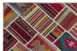 Naturel Over Dyed Kilim Patchwork Unique Rug 5'2'' x 7'8'' ft 157 x 234 cm