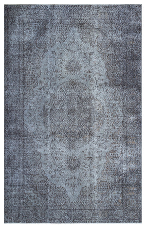 Blue Over Dyed Vintage Rug 5'8'' x 8'11'' ft 172 x 272 cm