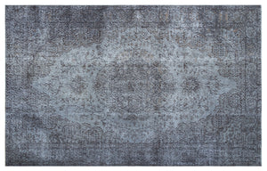 Blue Over Dyed Vintage Rug 5'8'' x 8'11'' ft 172 x 272 cm