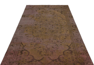 Brown Over Dyed Vintage Rug 5'1'' x 8'7'' ft 156 x 262 cm