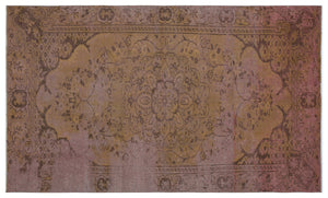 Brown Over Dyed Vintage Rug 5'1'' x 8'7'' ft 156 x 262 cm