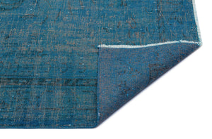 Turquoise  Over Dyed Vintage Rug 5'3'' x 8'10'' ft 160 x 270 cm