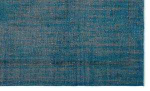 Turquoise  Over Dyed Vintage Rug 5'3'' x 8'10'' ft 160 x 270 cm