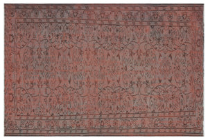 Gray Over Dyed Vintage Rug 5'0'' x 7'6'' ft 153 x 228 cm