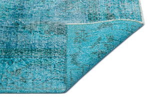 Turquoise Over Dyed Vintage Rug 6'11'' x 10'2'' ft 212 x 311 cm