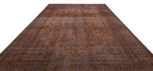 Brown Over Dyed Vintage XLarge Rug 9'5'' x 12'7'' ft 286 x 383 cm