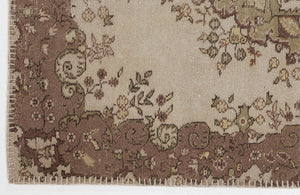 Beige Over Dyed Vintage Rug 3'11'' x 7'0'' ft 120 x 214 cm