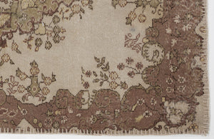 Beige Over Dyed Vintage Rug 3'11'' x 7'0'' ft 120 x 214 cm