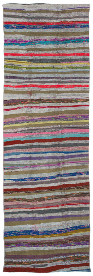 Chaput Over Dyed Kilim Rug 3'8'' x 10'11'' ft 112 x 333 cm