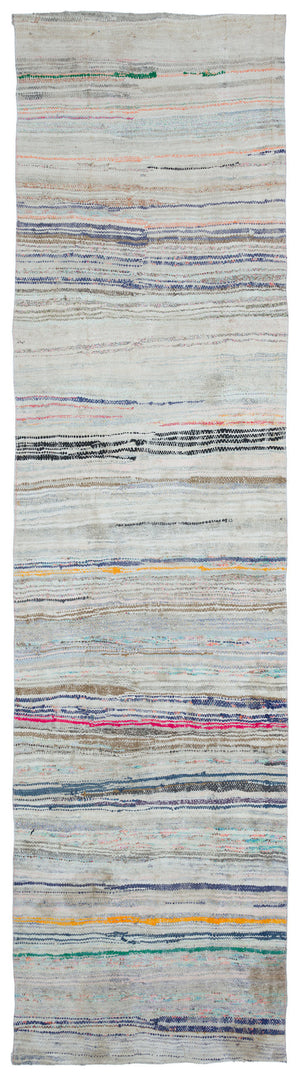 Chaput Over Dyed Kilim Rug 3'5'' x 12'10'' ft 103 x 392 cm